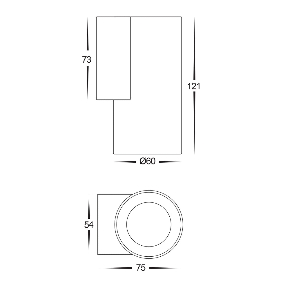 Aries 6W 5CCT 240V LED Fixed Down Wall Pillar Light Solid Brass - HV3625S-BR