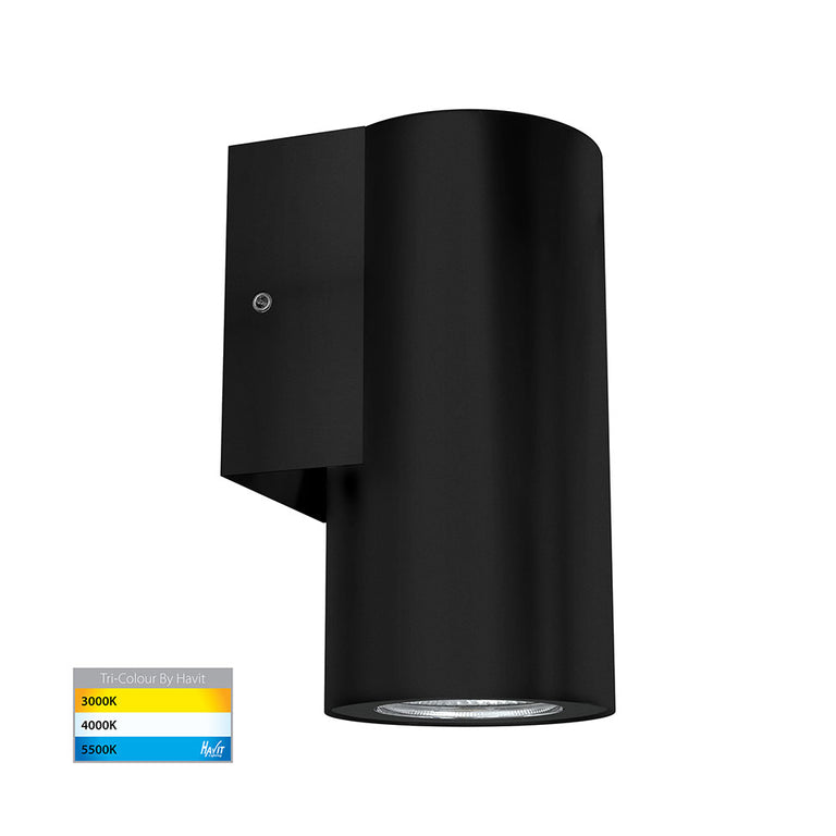 Aries 6W CCT 240V LED Fixed Down Wall Pillar Light Black - HV3625T-BLK