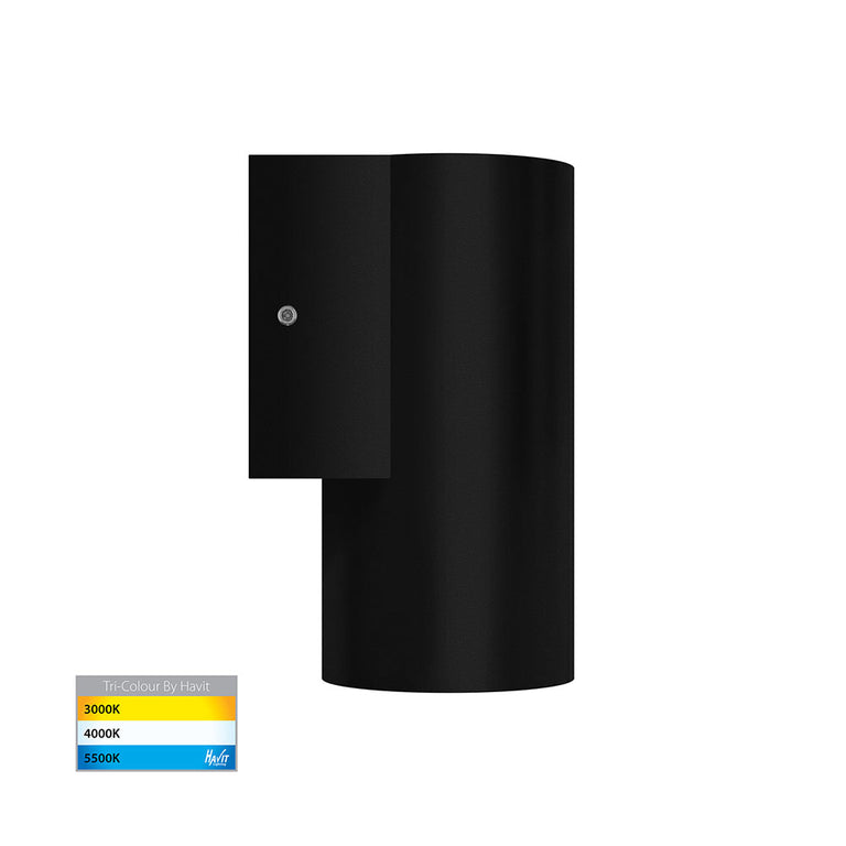 Aries 6W CCT 240V LED Fixed Down Wall Pillar Light Black - HV3625T-BLK