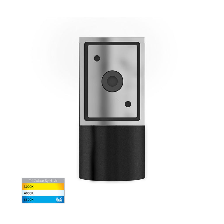 Aries 6W CCT 240V LED Fixed Down Wall Pillar Light Black - HV3625T-BLK