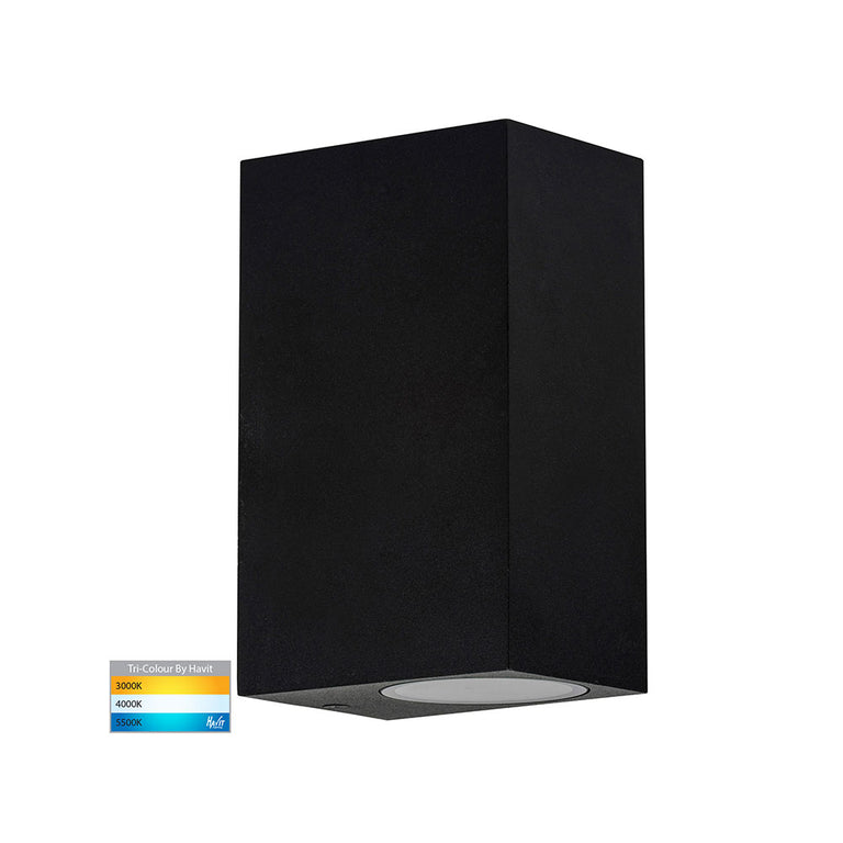 Accord 2 x 5W 240V GU10 LED Up & Down Wall Pillar Light Black - HV3632T-BLK