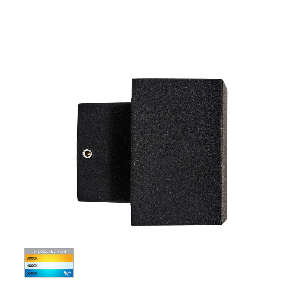 Blokk 2 x 4.5W CCT 240V LED Up & Down Wall Light Black - HV3639T-BLK