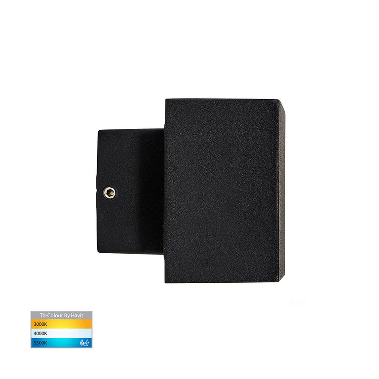 Blokk 2 x 4.5W CCT 240V LED Up & Down Wall Light Black - HV3639T-BLK