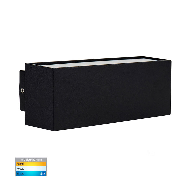 Blokk 2 x 4.5W CCT 240V LED Up & Down Wall Light Black - HV3639T-BLK