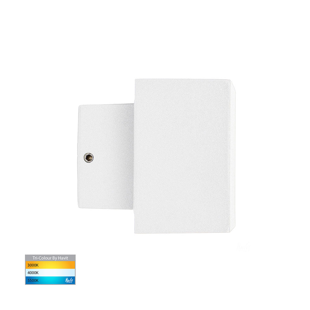 Blokk 2 x 2.5W CCT 240V LED Up & Down Wall Light White - HV3639T-WHT