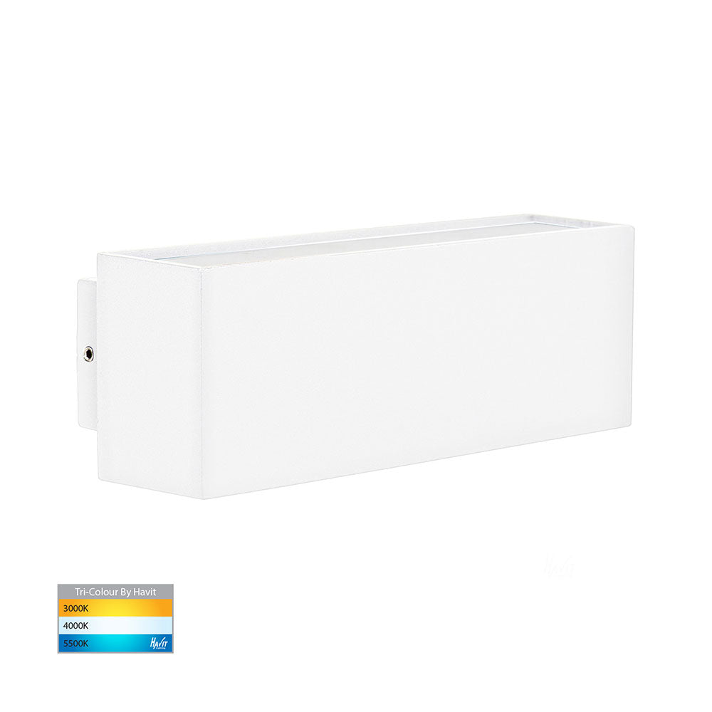 Blokk 2 x 2.5W CCT 240V LED Up & Down Wall Light White - HV3639T-WHT