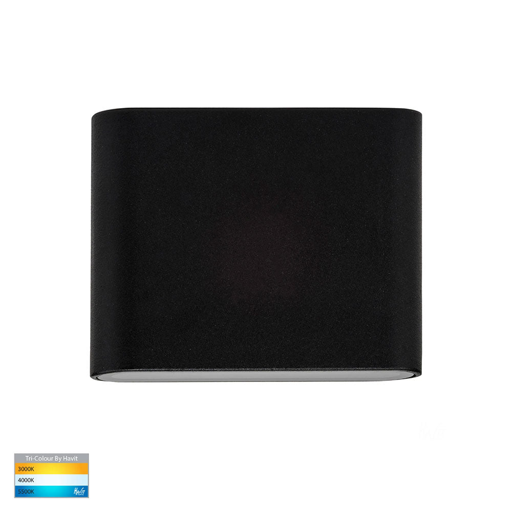 Lisse 2 x 3W CCT 240V LED Up & Down Wall Light Black - HV3642T-BLK-240V