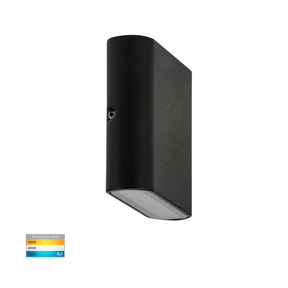 Lisse 2 x 3W CCT 240V LED Up & Down Wall Light Black - HV3642T-BLK-240V