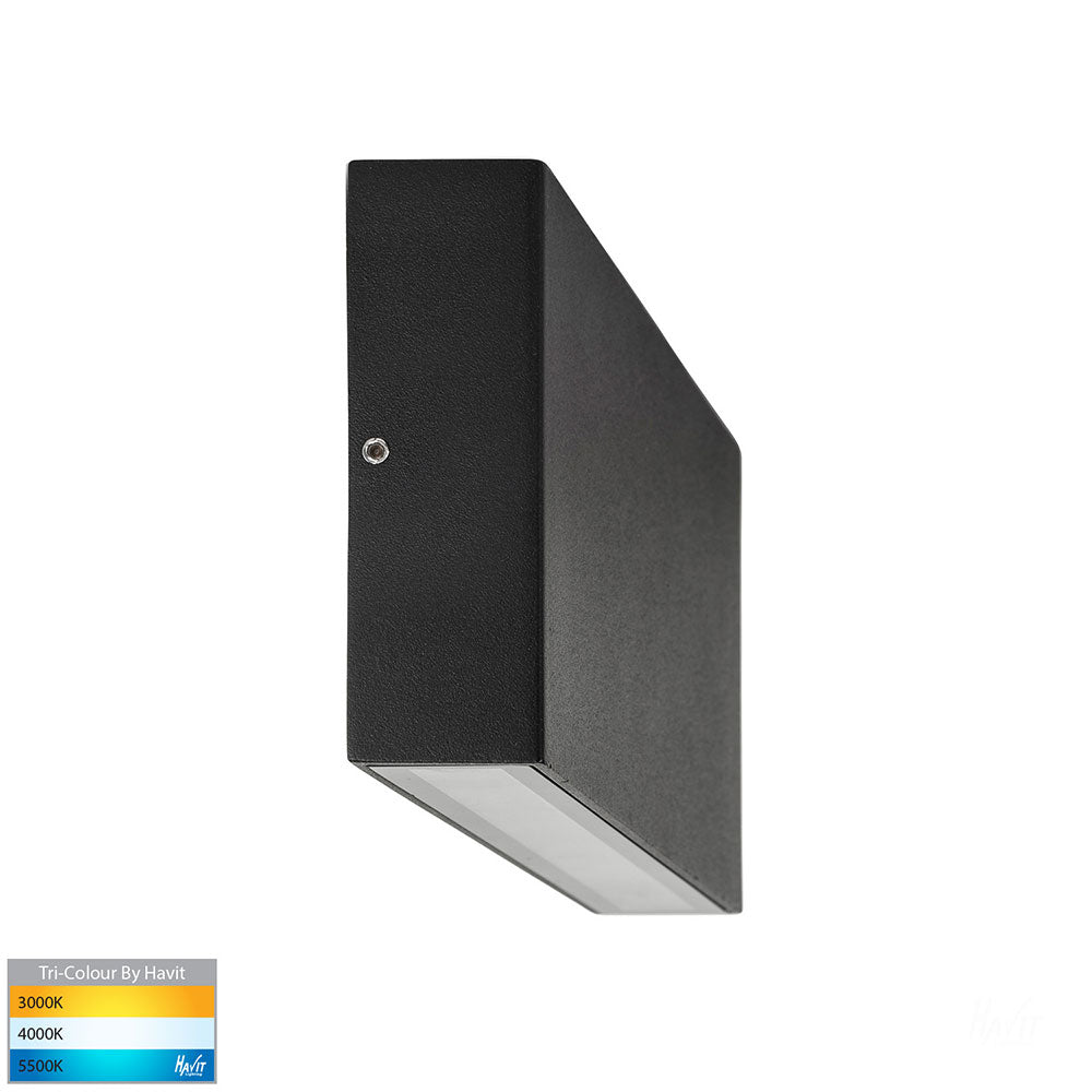 Essil 2 x 3W CCT 12V LED DC Up & Down Wall Light Black - HV3646T-BLK-12V