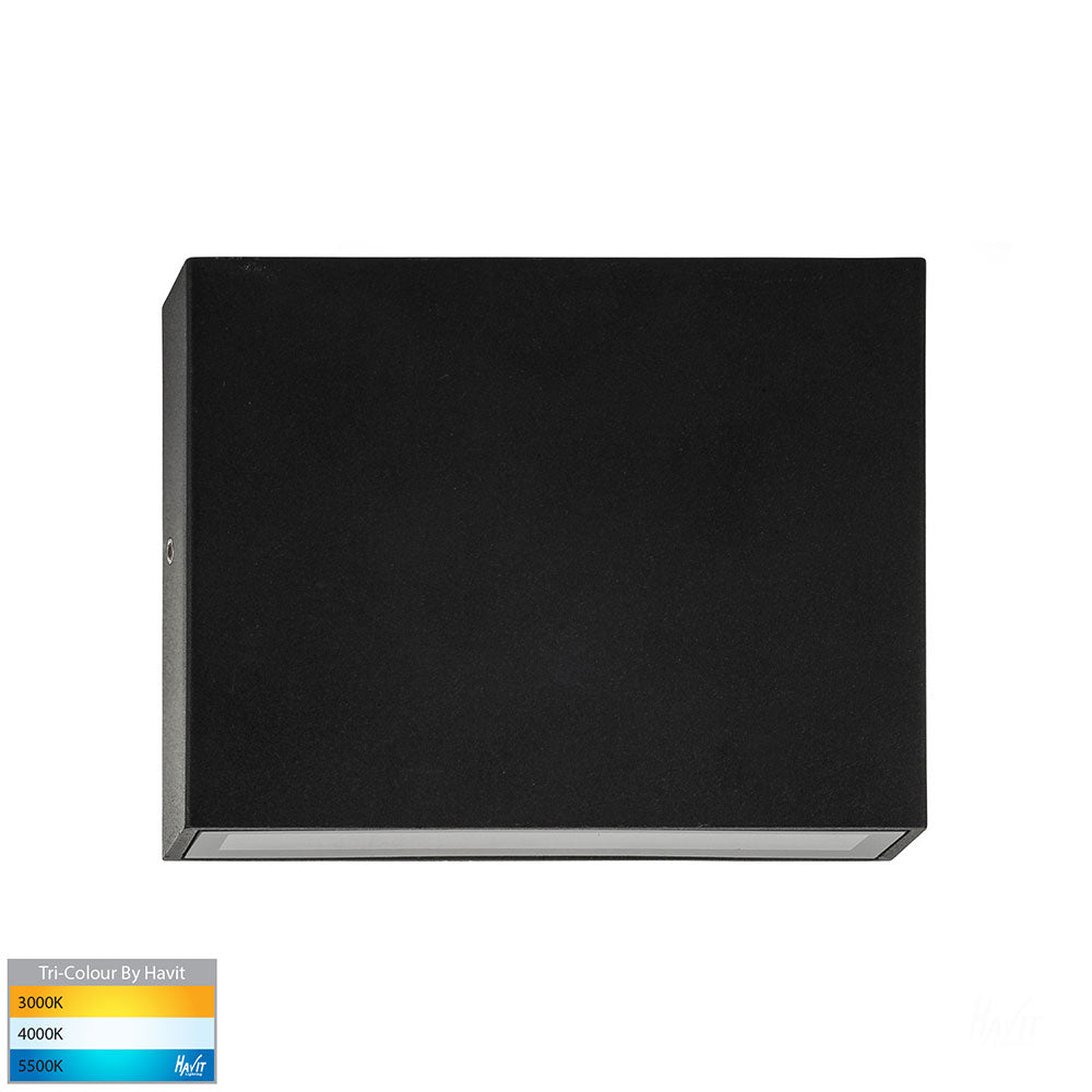 Essil 2 x 3W CCT 12V LED DC Up & Down Wall Light Black - HV3646T-BLK-12V