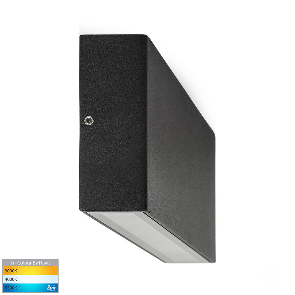 Essil 6W CCT 240V LED Fixed Down Wall Light Black - HV3647T-BLK-240V