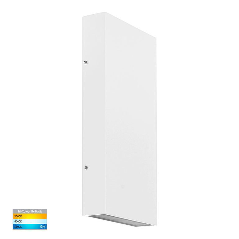Essil 2 x 6W CCT 12V DC LED Up & Down Wall Light White - HV3649T-WHT-12V