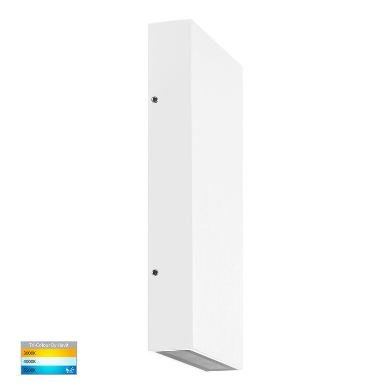 Essil 2 x 6W CCT 12V DC LED Up & Down Wall Light White - HV3649T-WHT-12V