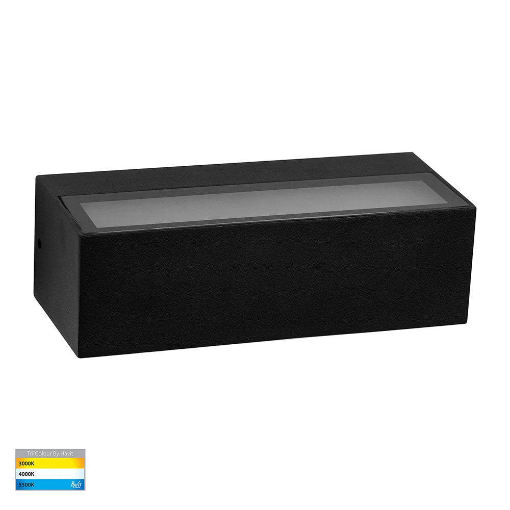 Siena 2 x 4.5W CCT 240V Up & Down LED Wall Light Black - HV3655T-BLK