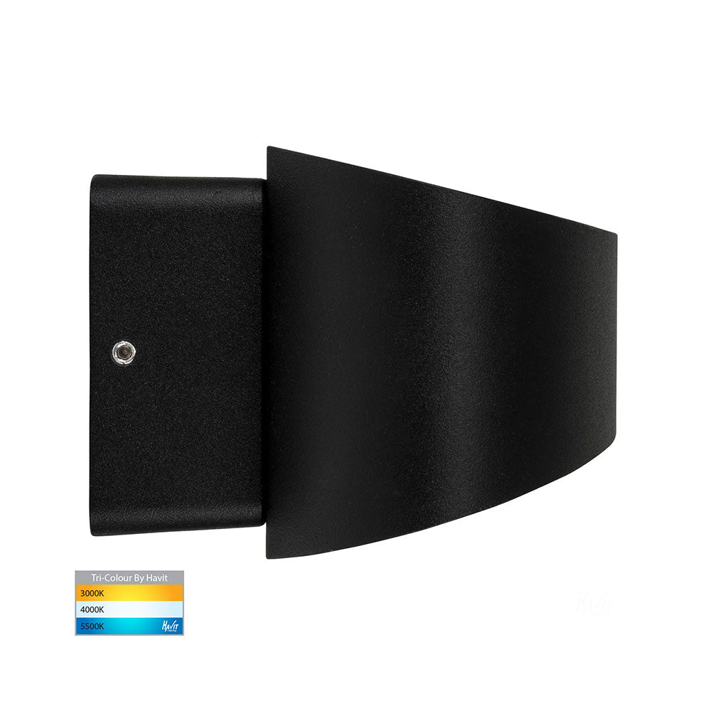 Luxe 9W CCT 240V Up & Down LED Wall Light Matt Black - HV3661T-BLK