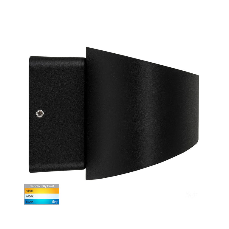 Luxe 9W CCT 240V Up & Down LED Wall Light Matt Black - HV3661T-BLK