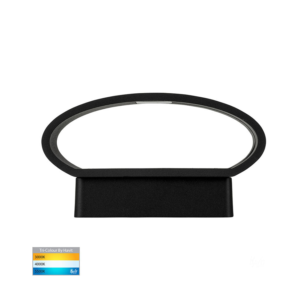 Luxe 9W CCT 240V Up & Down LED Wall Light Matt Black - HV3661T-BLK