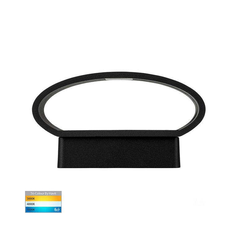Luxe 9W CCT 240V Up & Down LED Wall Light Matt Black - HV3661T-BLK