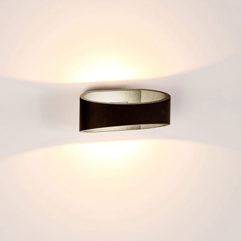 Luxe 9W CCT 240V Up & Down LED Wall Light Matt Black - HV3661T-BLK