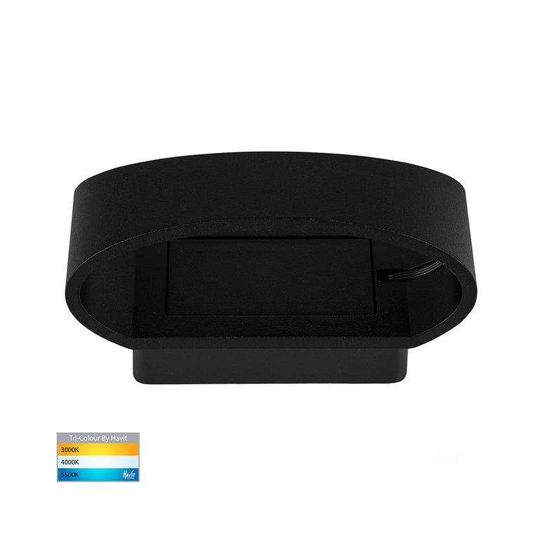 Luxe 9W CCT 240V Up & Down LED Wall Light Matt Black - HV3661T-BLK