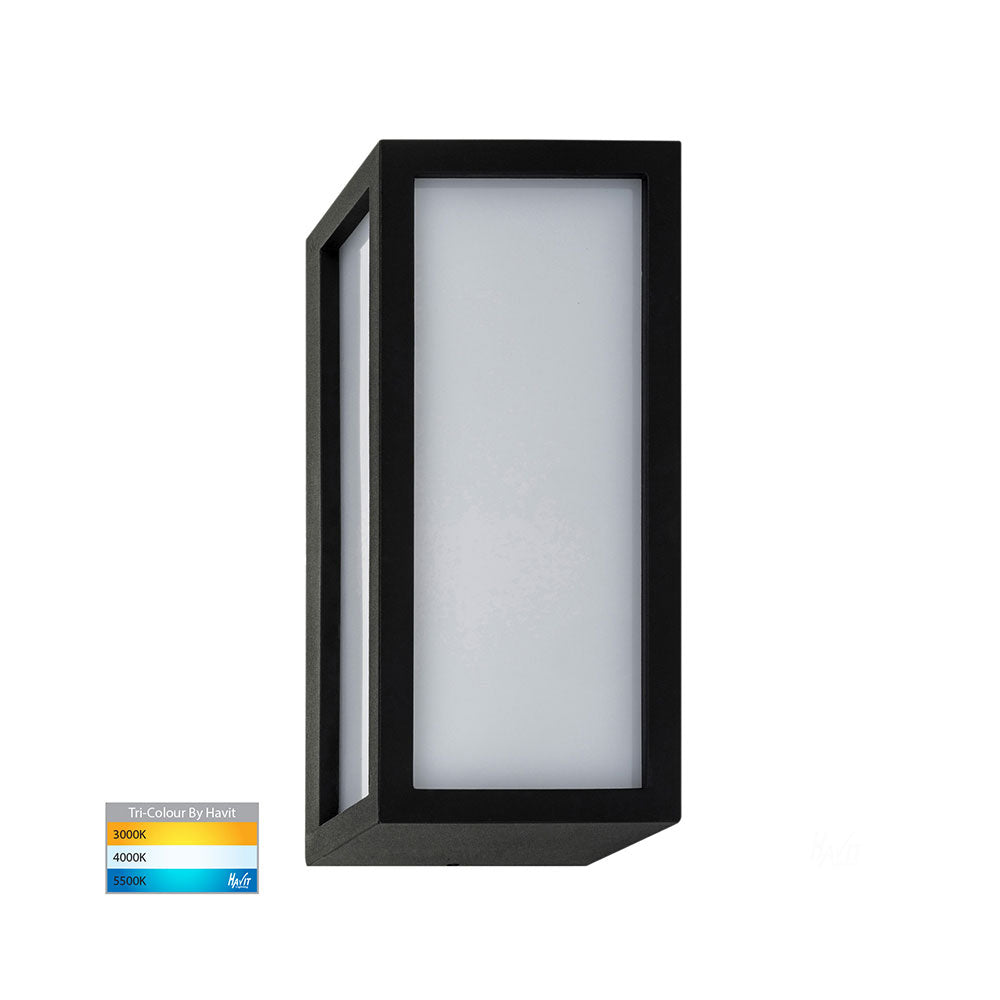 Jasper 12W CCT 240V LED Wall Light Black - HV3669T-BLK