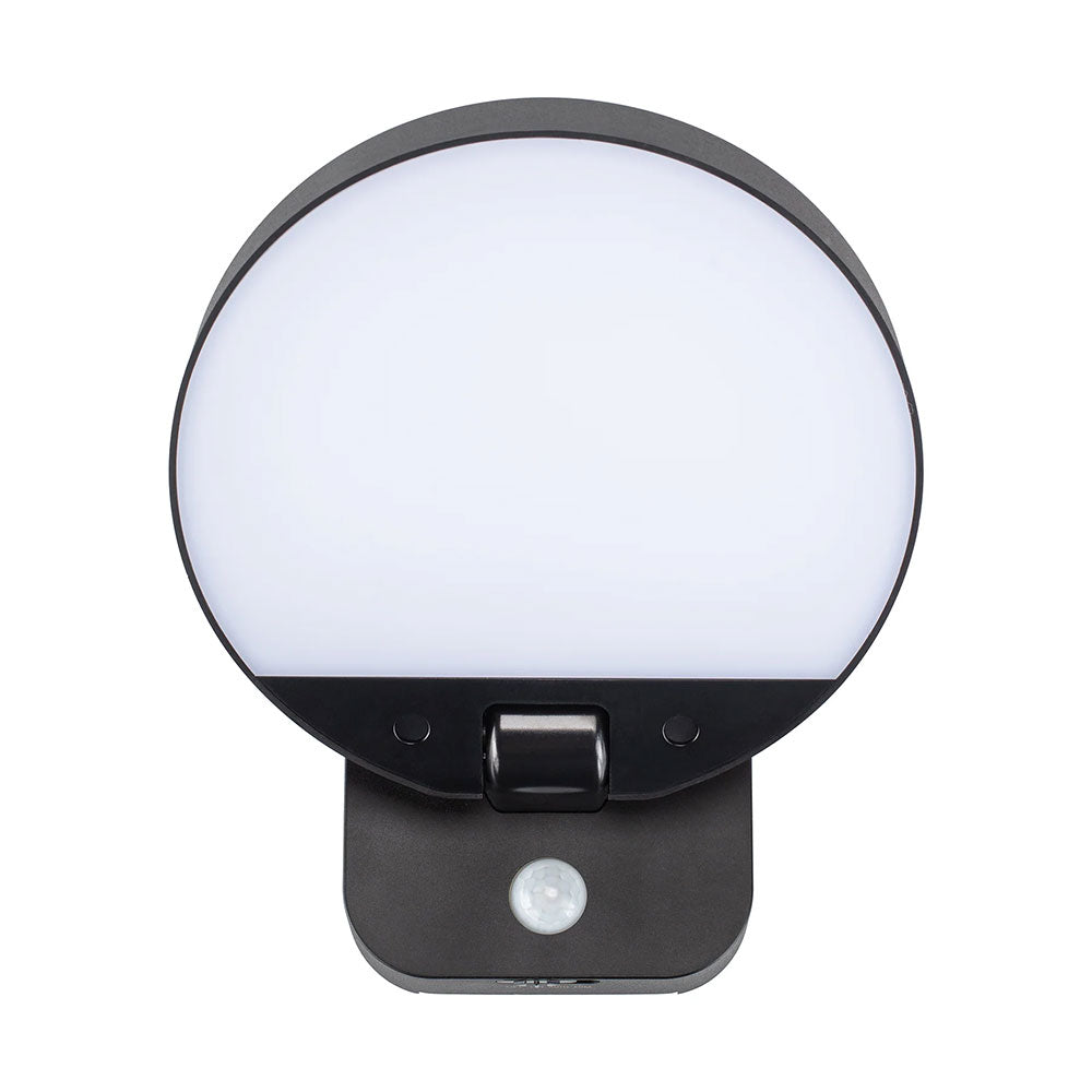 Solarni 9W LED Black Solar Wall Light With Sensor Black / Cool White - HV36724-BLK