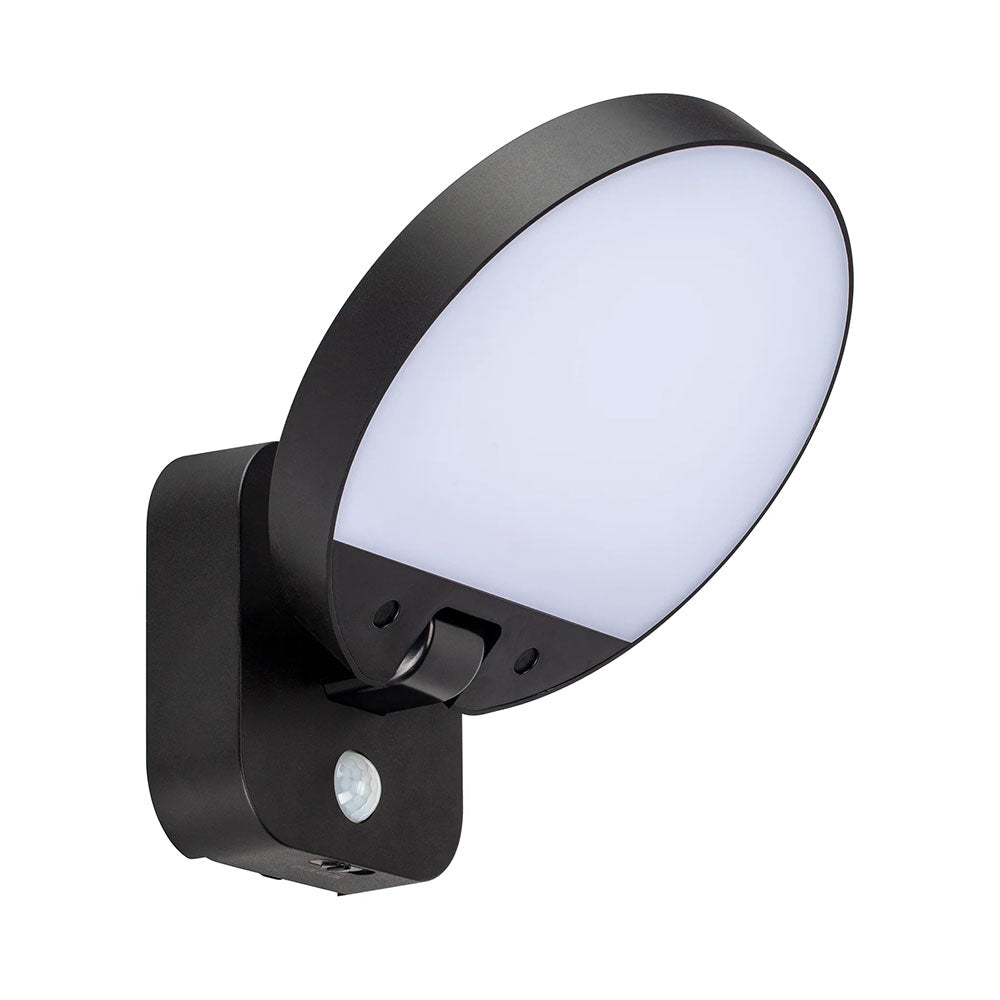 Solarni 9W LED Black Solar Wall Light With Sensor Black / Cool White - HV36724-BLK