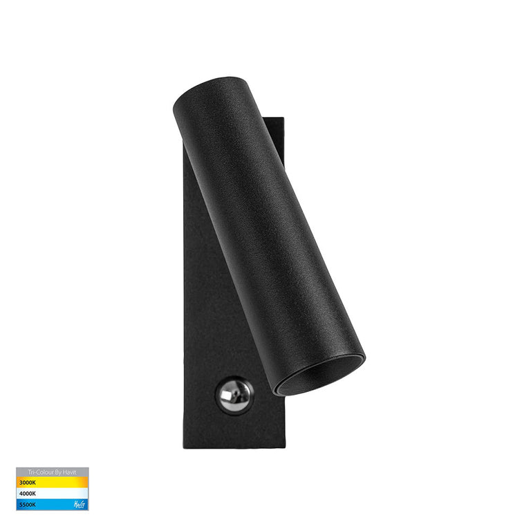 Lesen 3W CCT 240V LED Single Adjustable Wall Light Black - HV3686T-BLK