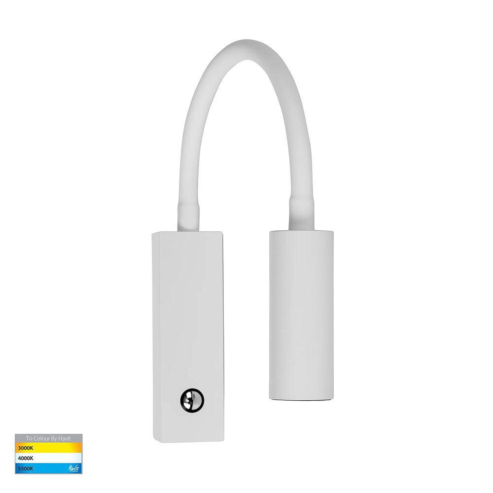 Lesen 3W CCT 240V LED Single Adjustable Wall Light With Flexible Arm White - HV3687T-WHT