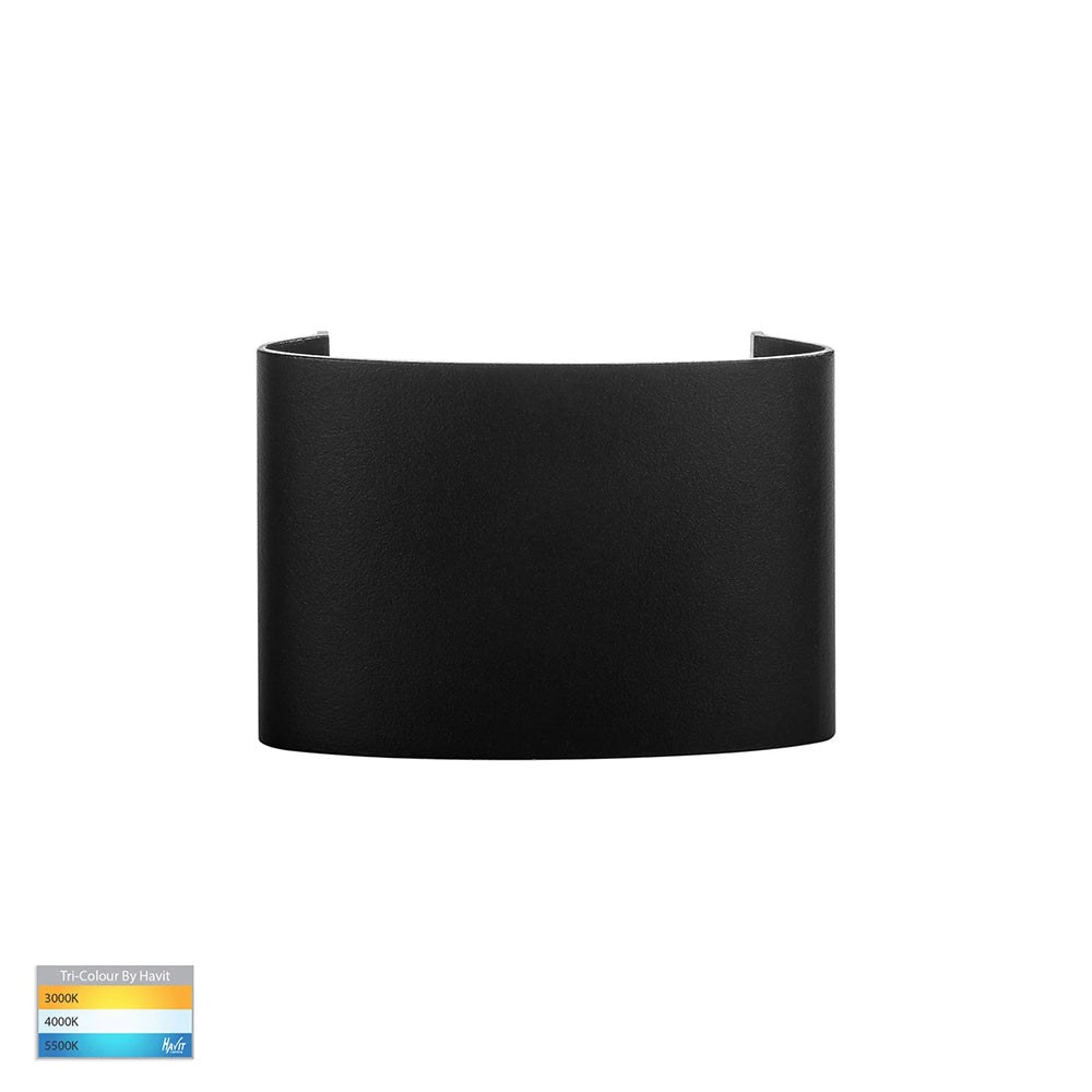 Maro 1 x 4W CCT 12V DC LED Up & Down Wall Pillar Light Black - HV3695T-BLK-12V