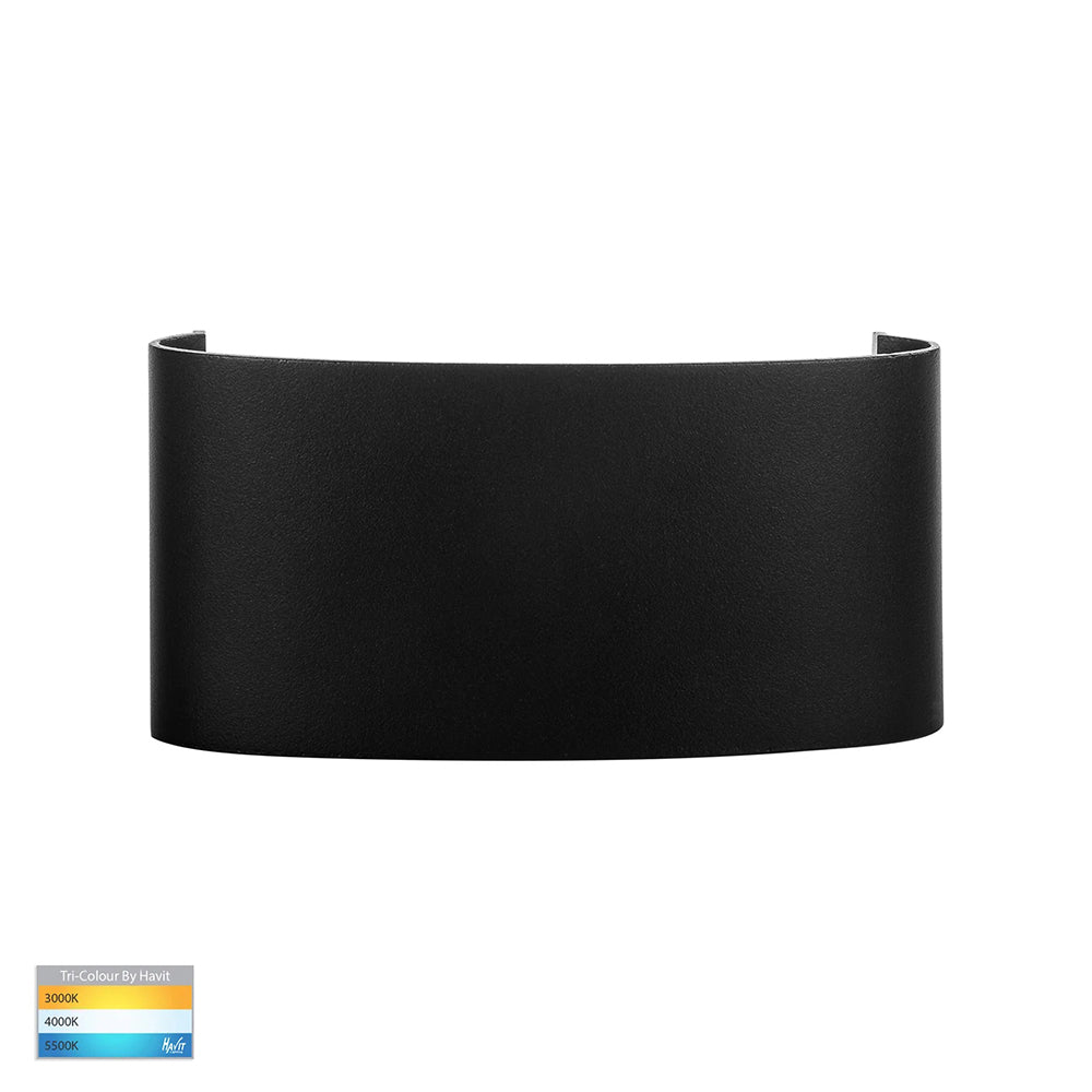 Maro 6 x 1W CCT 240V LED Up & Down Wall Pillar Light Black - HV3696T-BLK-240V