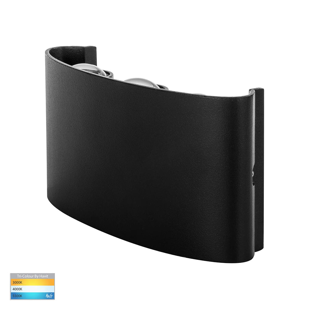 Maro 6 x 1W CCT 240V LED Up & Down Wall Pillar Light Black - HV3696T-BLK-240V