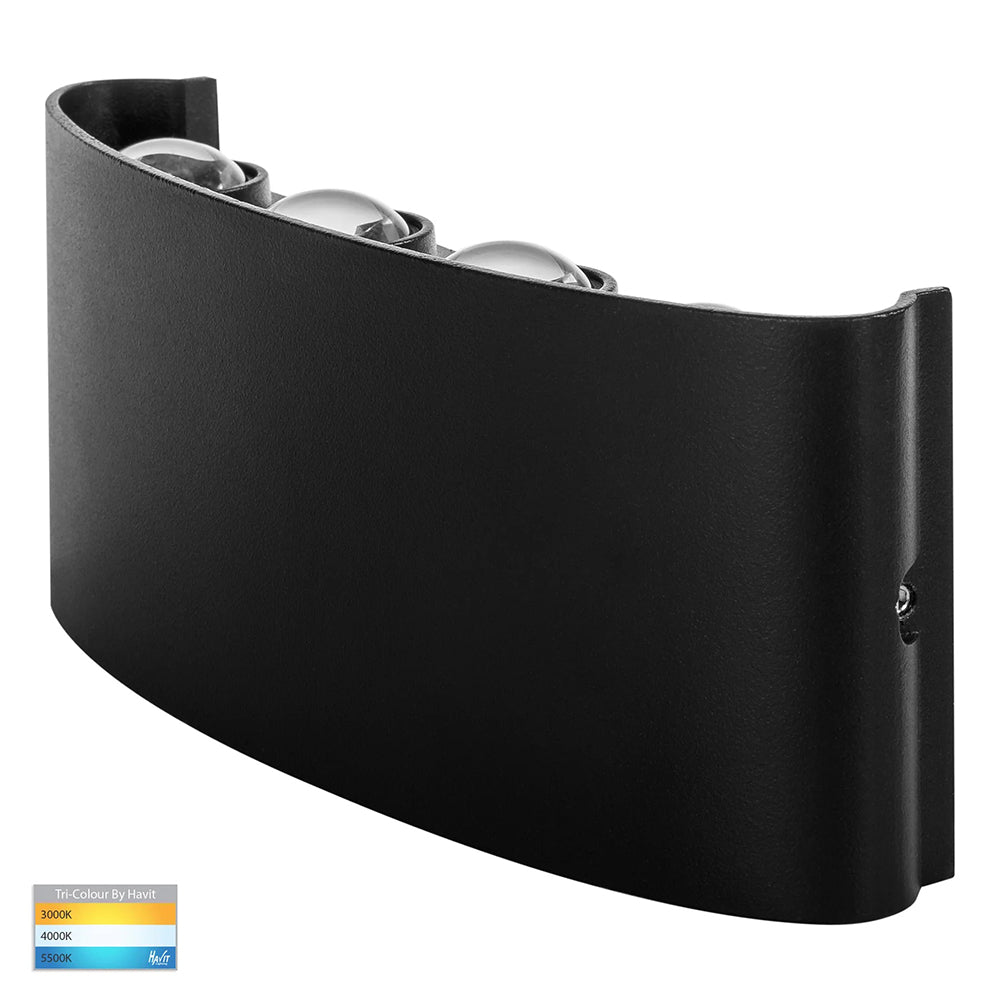 Maro 8 x 1W CCT 240V LED Up & Down Wall Pillar Light Black - HV3697T-BLK-240V