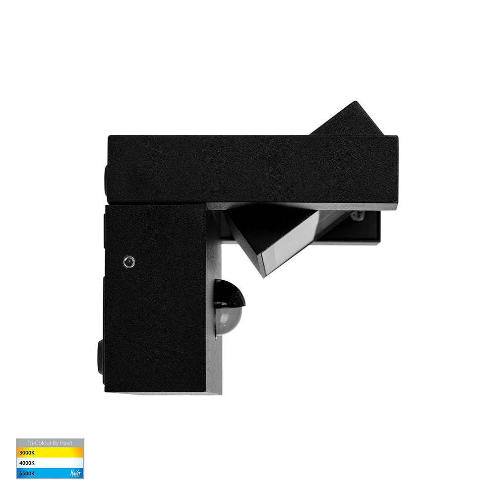 Locu 12W CCT 240V LED Floodlight With Sensor Black - HV3731T-BLK-PIR