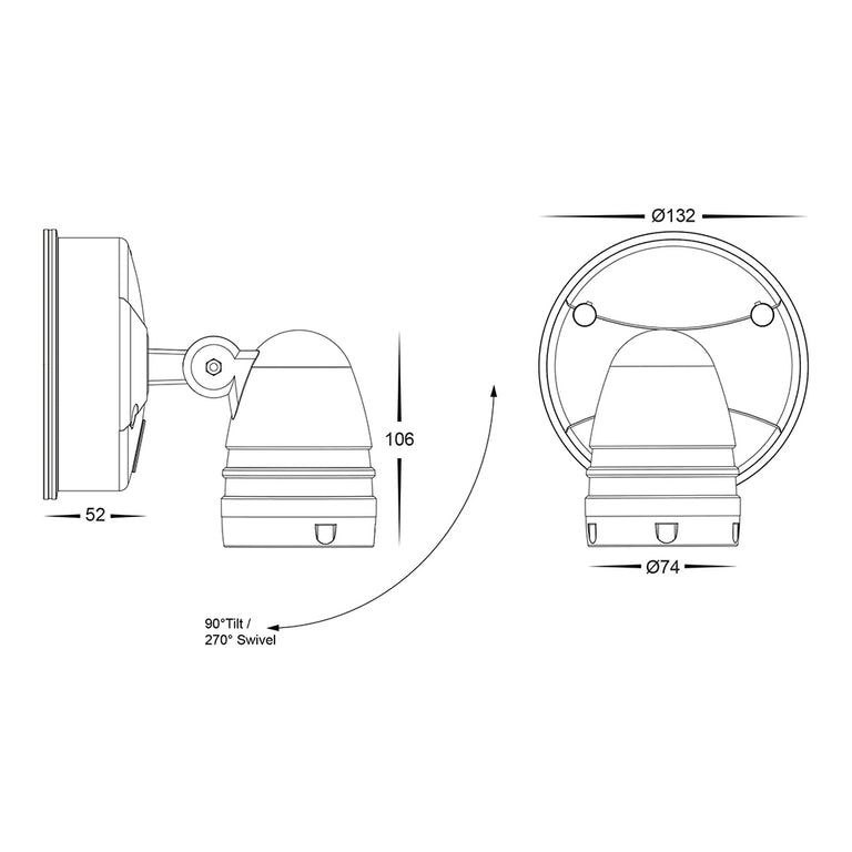 Focus 15W CCT 240V LED Single Adjustable Spot Light With Sensor Matt White - HV3792T-WHT