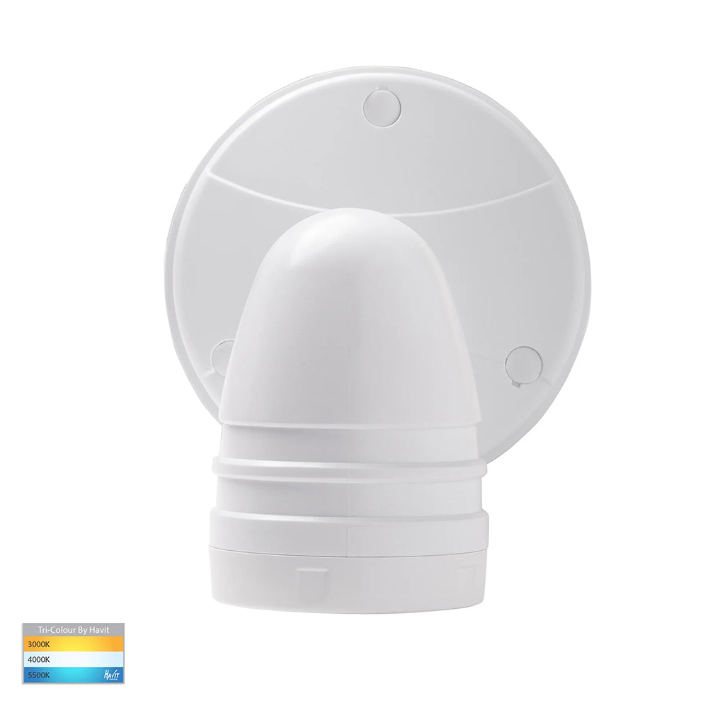 Focus 15W CCT 240V LED Single Adjustable Spot Light With Sensor Matt White - HV3792T-WHT