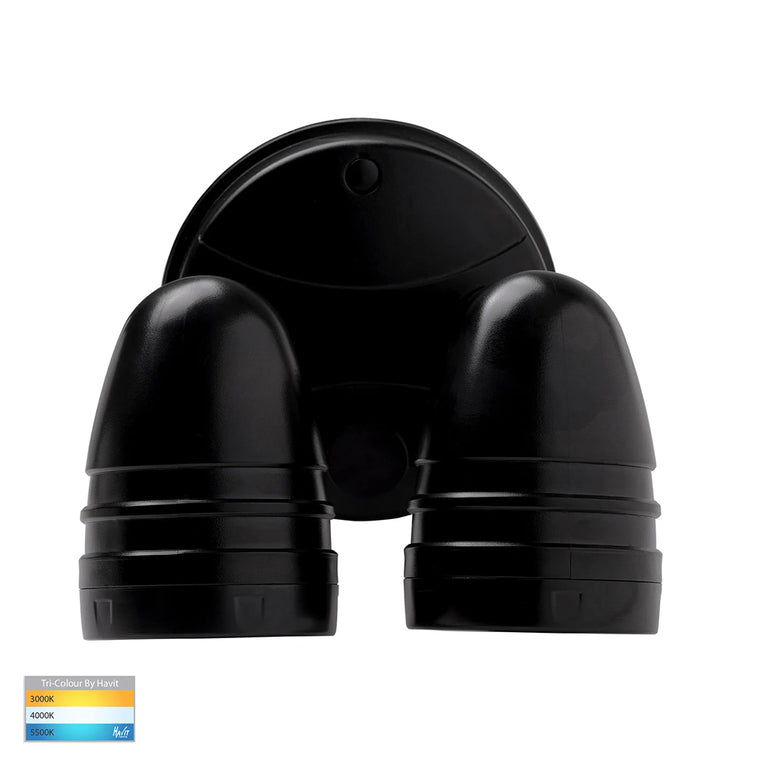 Focus 2 x 15W CCT 240V LED Double Adjustable Spot Light Matt Black - HV3793T-BLK