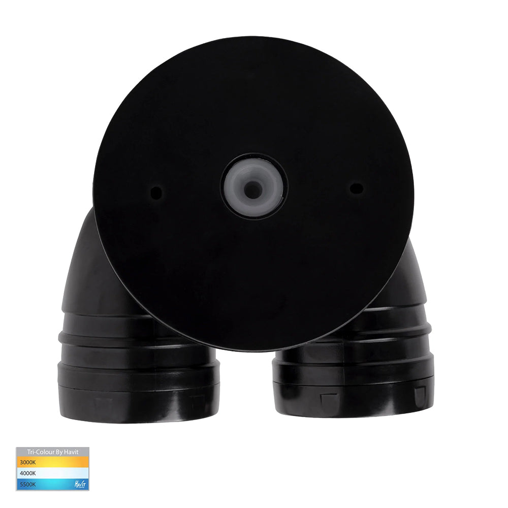 Focus 2 x 15W CCT 240V LED Double Adjustable Spot Light Matt Black - HV3793T-BLK