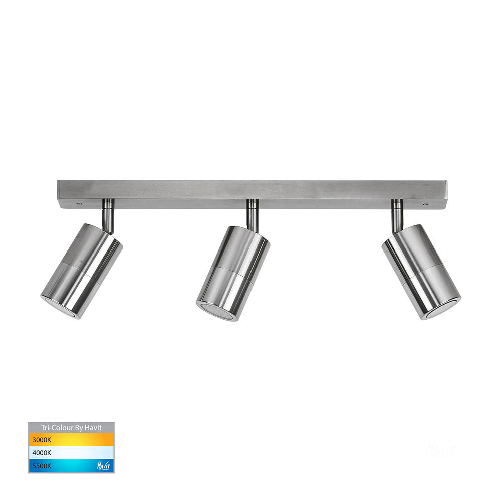 Tivah 3 x 5W CCT 240V 3 Light GU10 LED Adjustable Spotlight Titanium - HV4001T-3-TTM