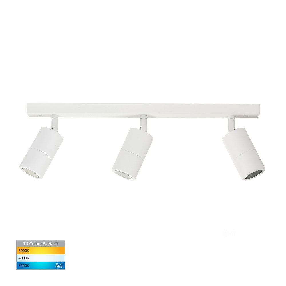 Tivah 3 x 5W CCT 240V 3 Light GU10 LED Adjustable Spotlight Matt White - HV4001T-3-WHT