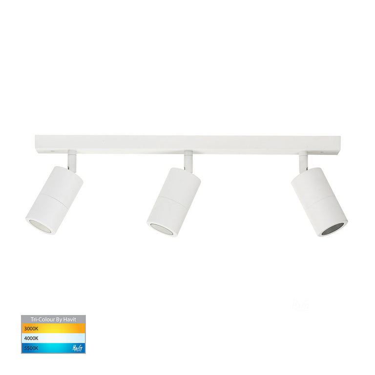 Tivah 3 x 5W CCT 240V 3 Light GU10 LED Adjustable Spotlight Matt White - HV4001T-3-WHT