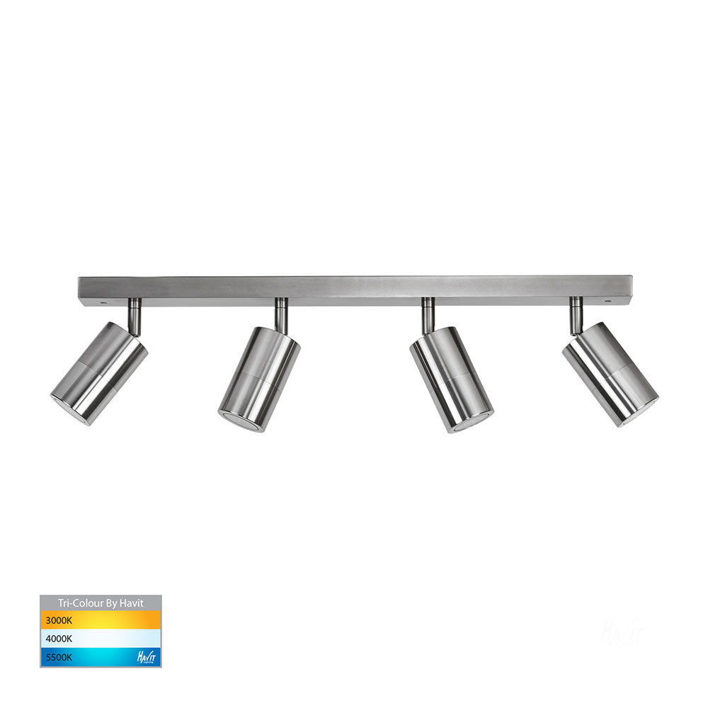 Tivah 4 x 5W CCT 240V 4 Light GU10 LED Adjustable Spotlight Titanium - HV4001T-4-TTM