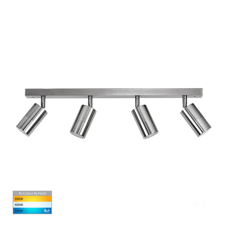 Tivah 4 x 5W CCT 240V 4 Light GU10 LED Adjustable Spotlight Titanium - HV4001T-4-TTM