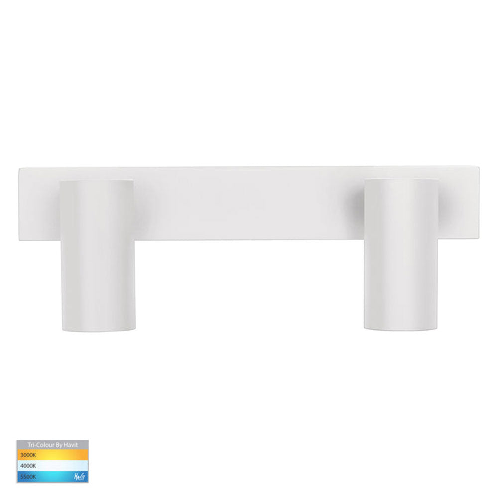 Revo 2 x 8W CCT 240V 2 Light LED Adjustable Spotlight White - HV4002T-2-WHT