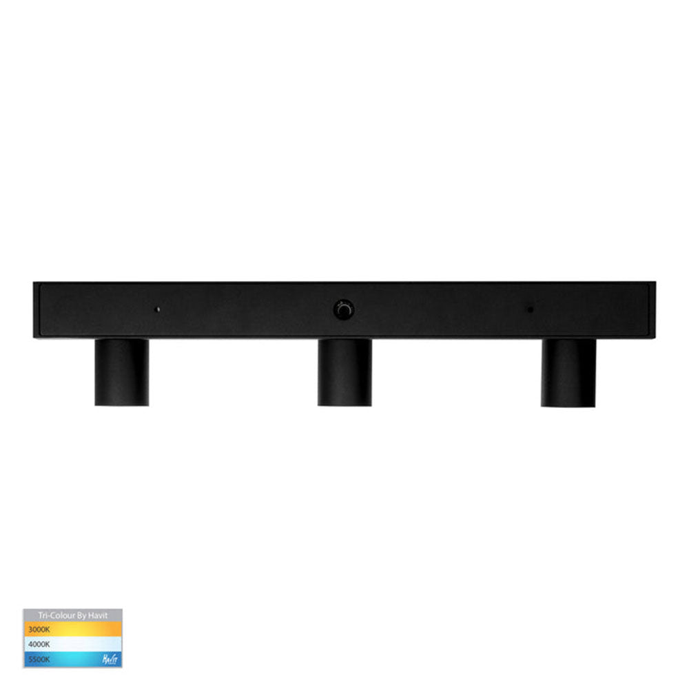 Revo 3 x 8W CCT 240V 3 Light LED Adjustable Spotlight Black - HV4002T-3-BLK
