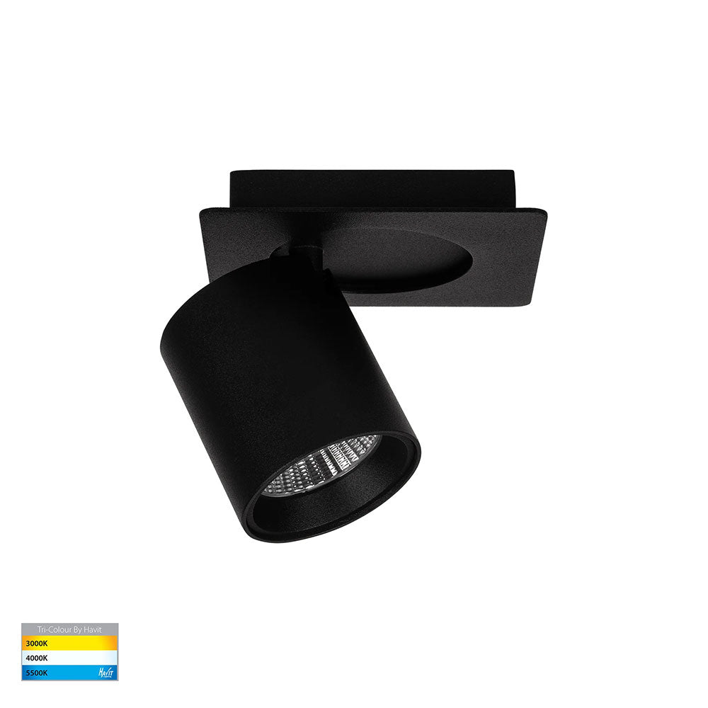 Sbarra Aluminium Single Adjustable Spot Light Black - HV4003T-1-BLK