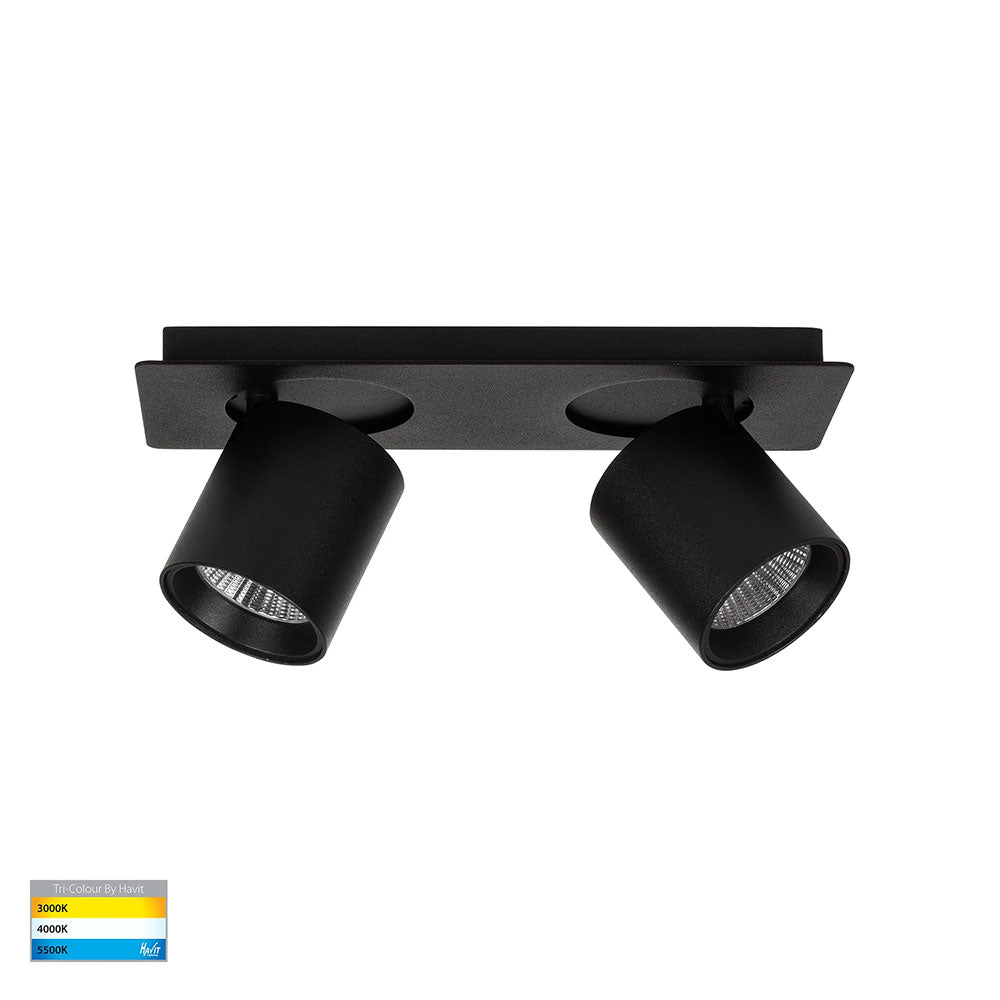 Sbarra Aluminium 2 Light Adjustable Bar Light Black - HV4003T-2-BLK