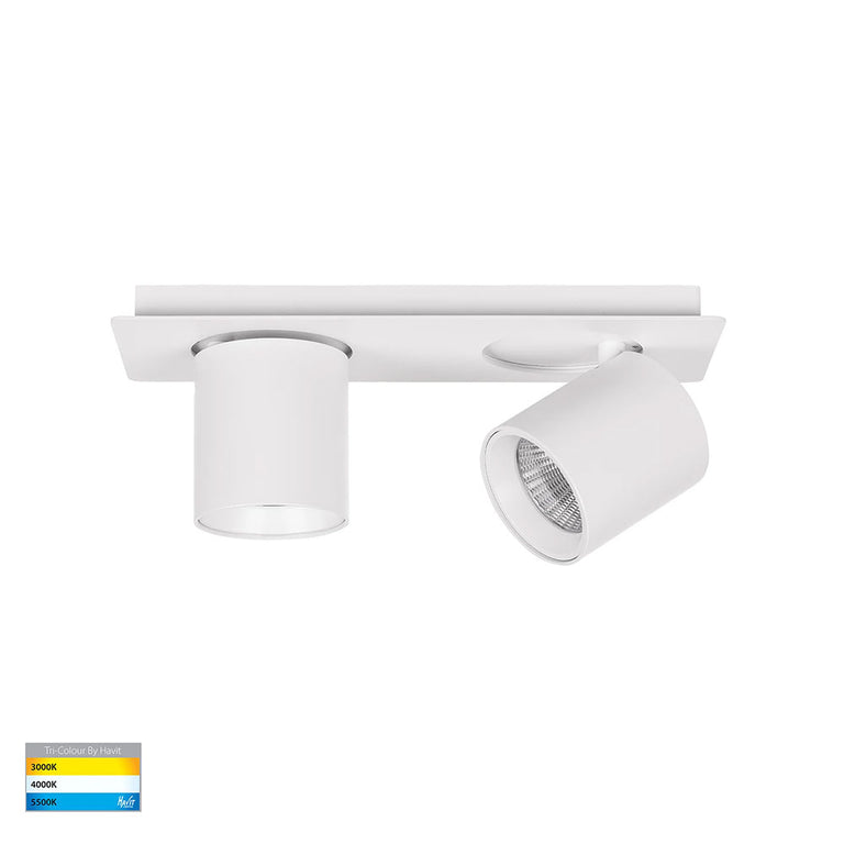 Sbarra Aluminium 2 Light Adjustable Bar Light White - HV4003T-2-WHT