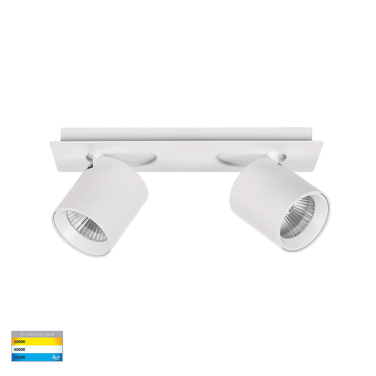 Sbarra Aluminium 2 Light Adjustable Bar Light White - HV4003T-2-WHT