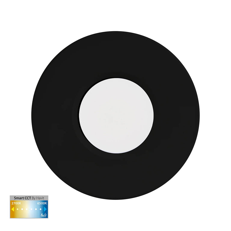 Prime Wi-Fi 12W CCT 240V LED Fixed Downlight Black - HV5511CCT-BLK
